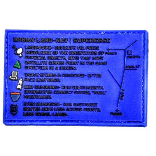 Storage Pocket Patch - Urban Land-Nav w/ Strip Map Diagram and Contingency Navigation Tactics
