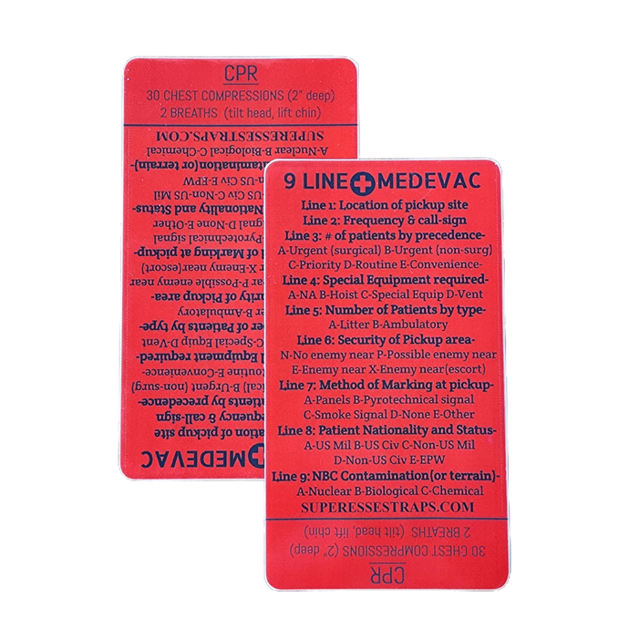 9 Line MedEvac Decal - U.S. Military Truncated Medical Evacuation Reference Sticker & CPR