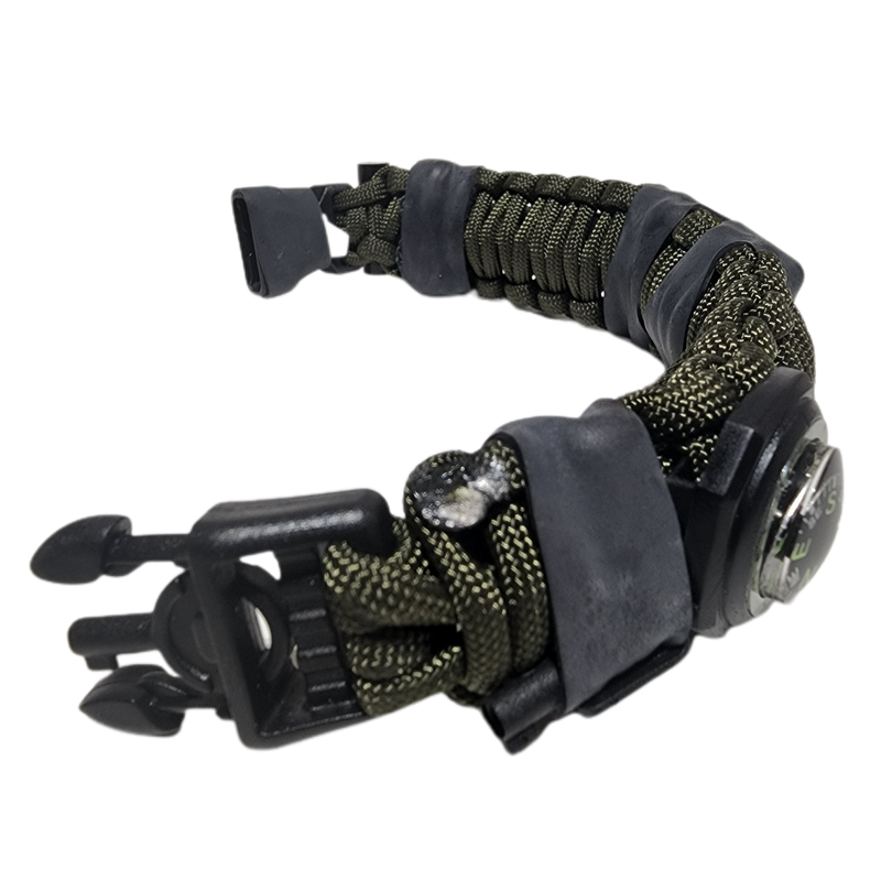 Load image into Gallery viewer, The Escape Evade Pathfinder: Military &amp; Tactical Strap w/ SERE kit, Compass, Kevlar Saw, Cuff Key.

