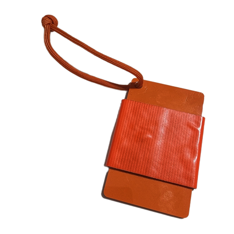 Load image into Gallery viewer, Tape Card - Duct Tape wrapped Orange Credit Card w/ Paracord Lanyard
