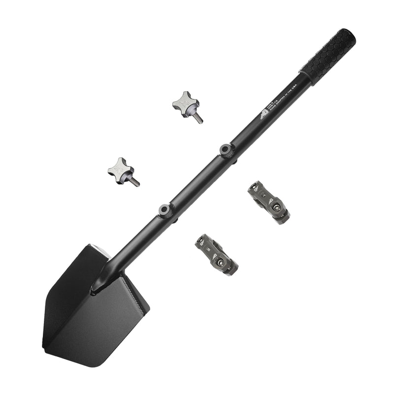Load image into Gallery viewer, Shovel / Mount Combo - Black LONG Shovel / Grey UMD with Knobs
