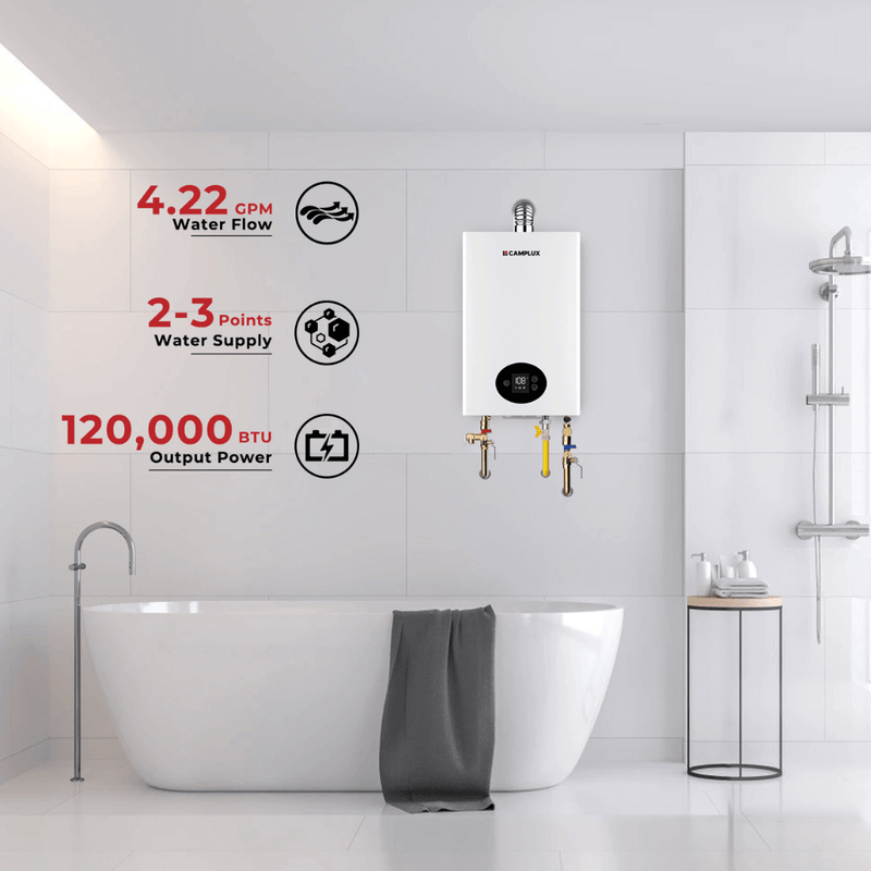 Load image into Gallery viewer, Camplux Climatech 3 Indoor Gas Tankless Water Heater 102,000 BTU
