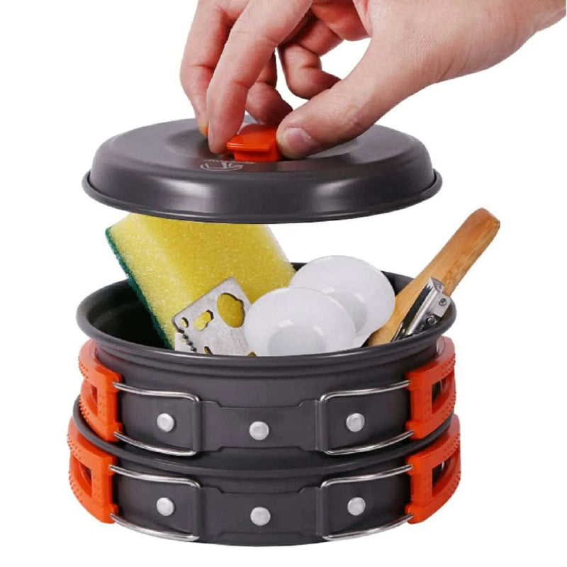 Load image into Gallery viewer, 11/12/22 PCS Camping Cookware Mess Kit
