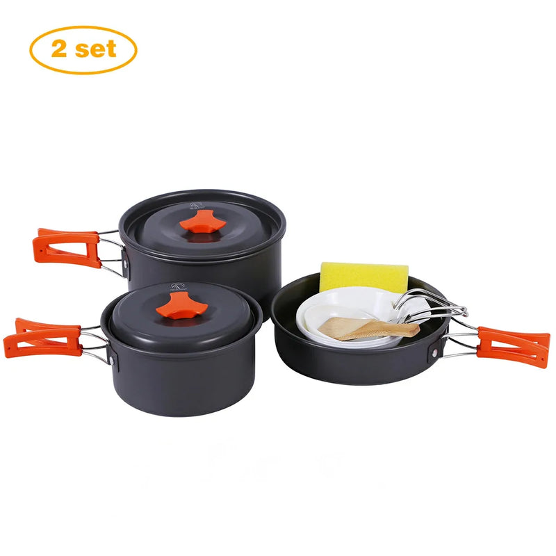 Load image into Gallery viewer, 11/12/22 PCS Camping Cookware Mess Kit
