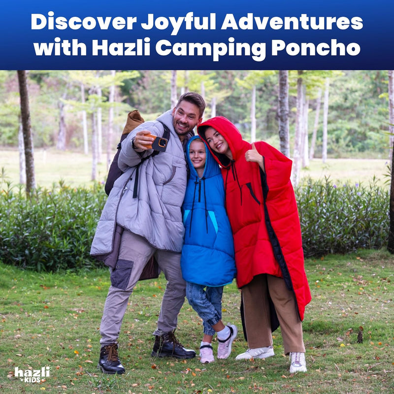 Load image into Gallery viewer, Comfortable Wearable Poncho Blanket - Camping Stadium Blanket Outdoor - Large Hooded Windproof Poncho for Men and Women
