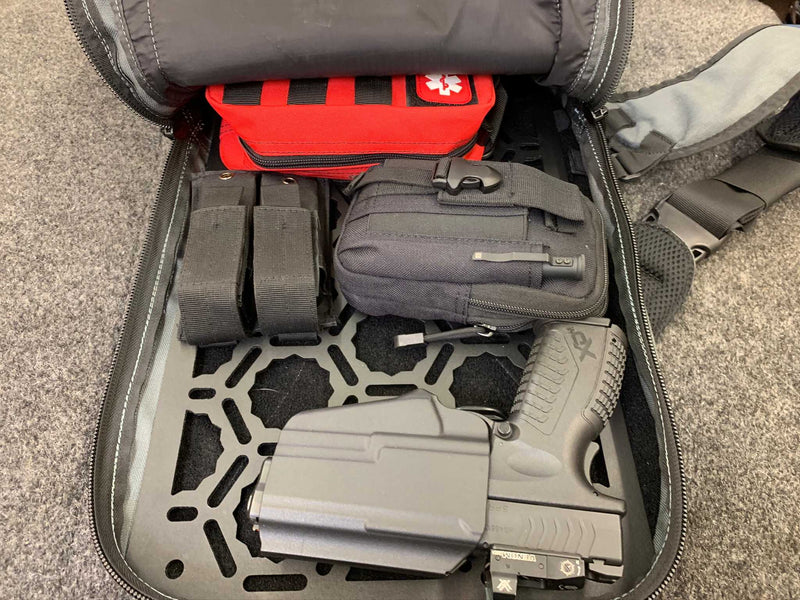 Load image into Gallery viewer, Backpack Insert Panel kit - with pistol holder, first aid kit, dual mag holder, Molle pouch
