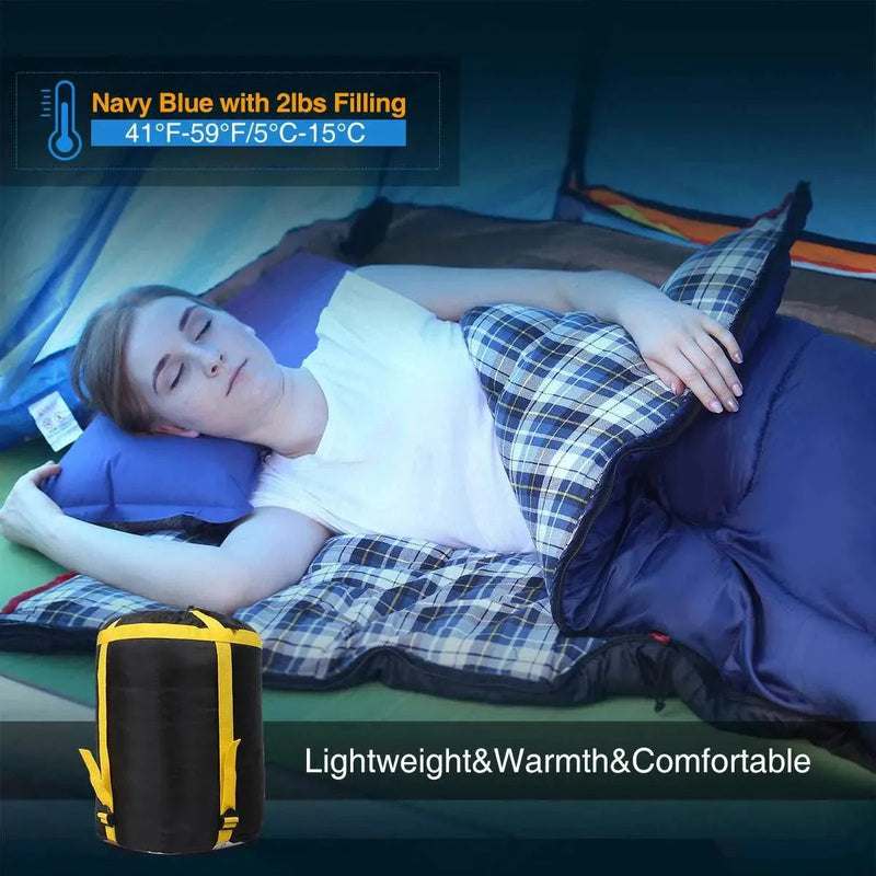 Load image into Gallery viewer, Camping Sleeping Bag for Adult with Cotton Flannel Liner,Red Blue
