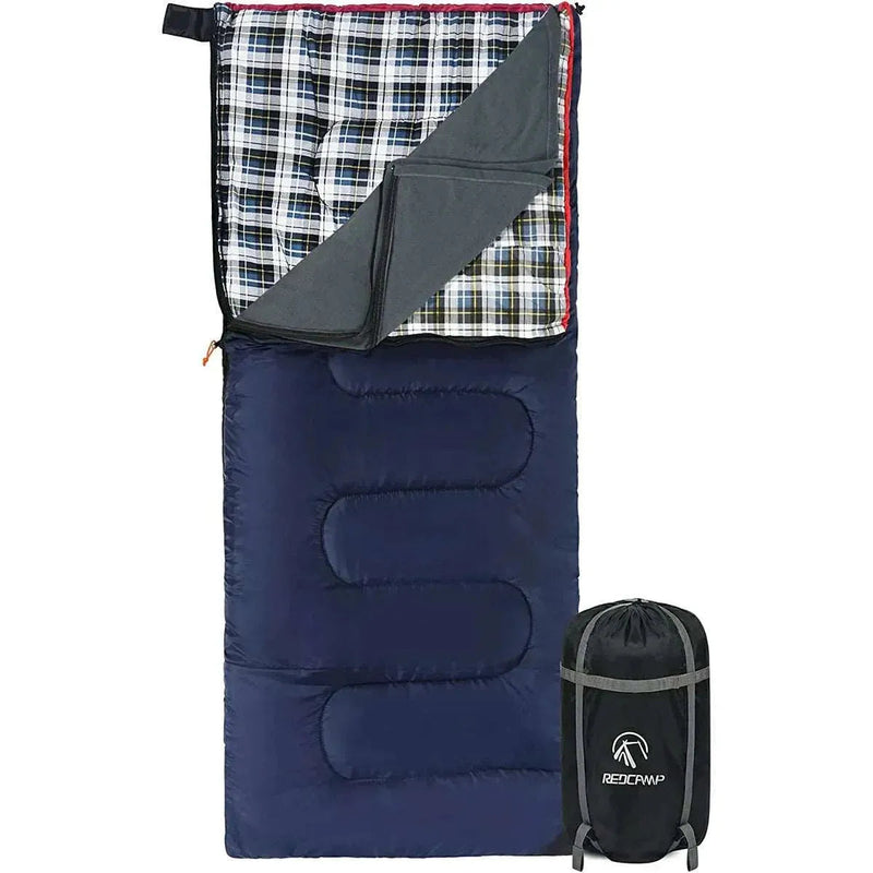 Load image into Gallery viewer, Camping Sleeping Bag for Adult with Cotton Flannel Liner,Red Blue
