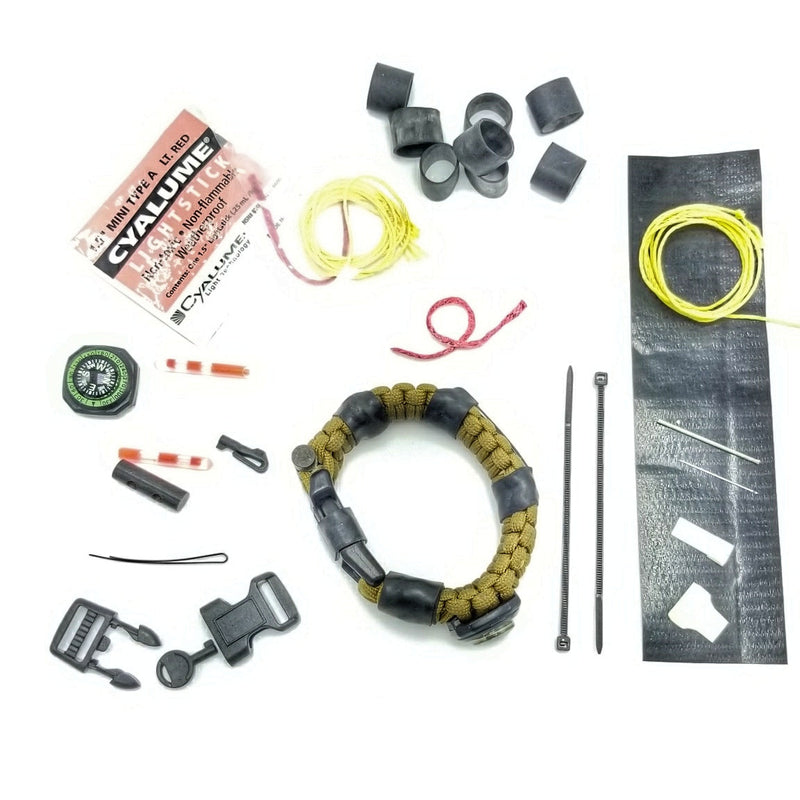 Load image into Gallery viewer, The Escape Evade Pathfinder: Military &amp; Tactical Strap w/ SERE kit, Compass, Kevlar Saw, Cuff Key.
