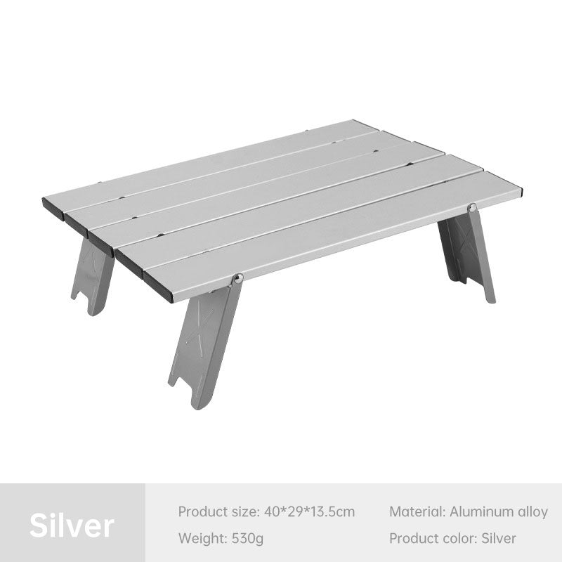 Load image into Gallery viewer, Black Lightweight Portable Folding Ultralight Roll Up Mini Aluminum Picnic Camping Table Foldable For Outdoor Hiking
