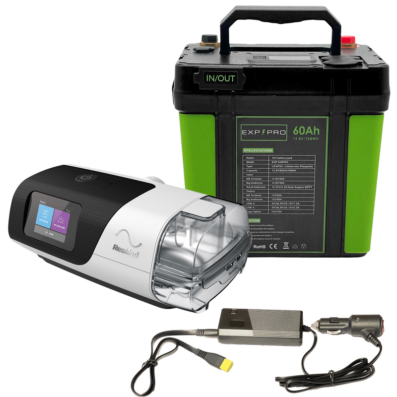 Load image into Gallery viewer, EXP240PRO CPAP Battery with DC Cord | Portable, Solar Rechargeable LiFePO4 Battery

