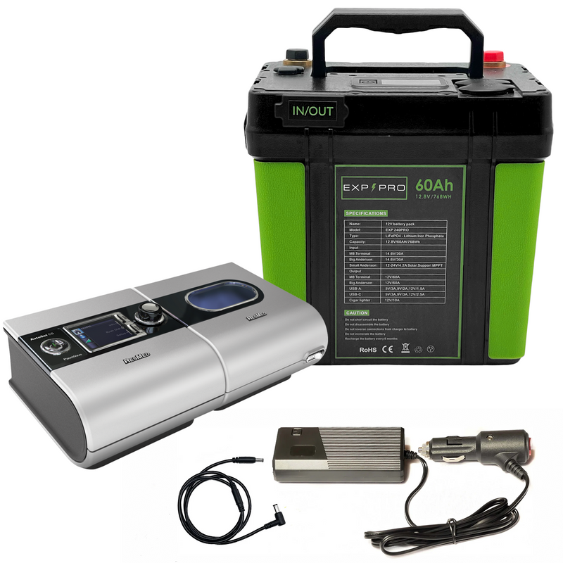 Load image into Gallery viewer, EXP240PRO CPAP Battery with DC Cord | Portable, Solar Rechargeable LiFePO4 Battery
