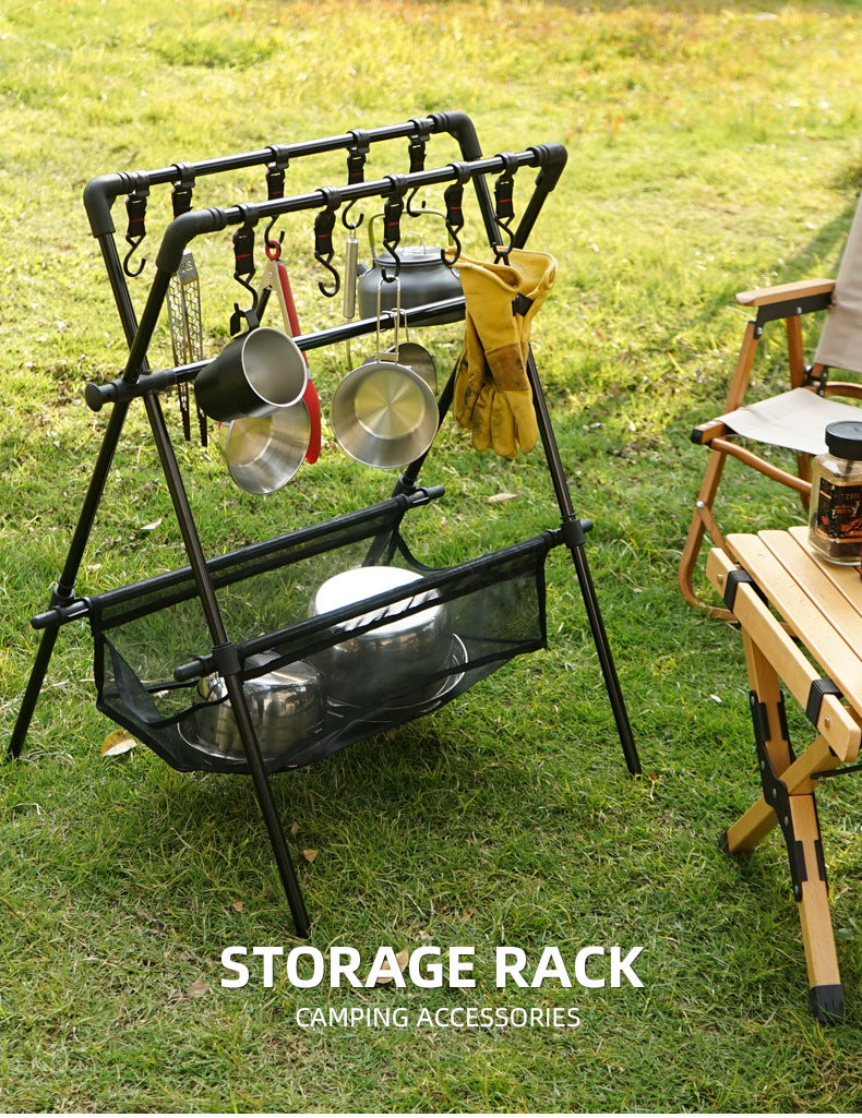 Load image into Gallery viewer, Outdoor camping folding shelf camping car drying rack drying net drying rack storage rack
