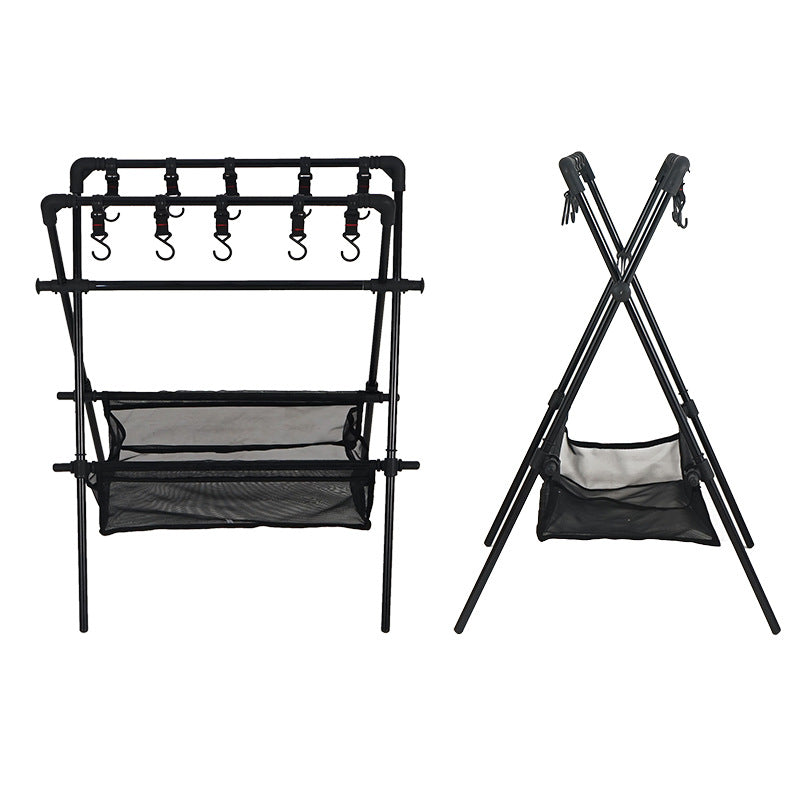 Load image into Gallery viewer, Outdoor camping folding shelf camping car drying rack drying net drying rack storage rack
