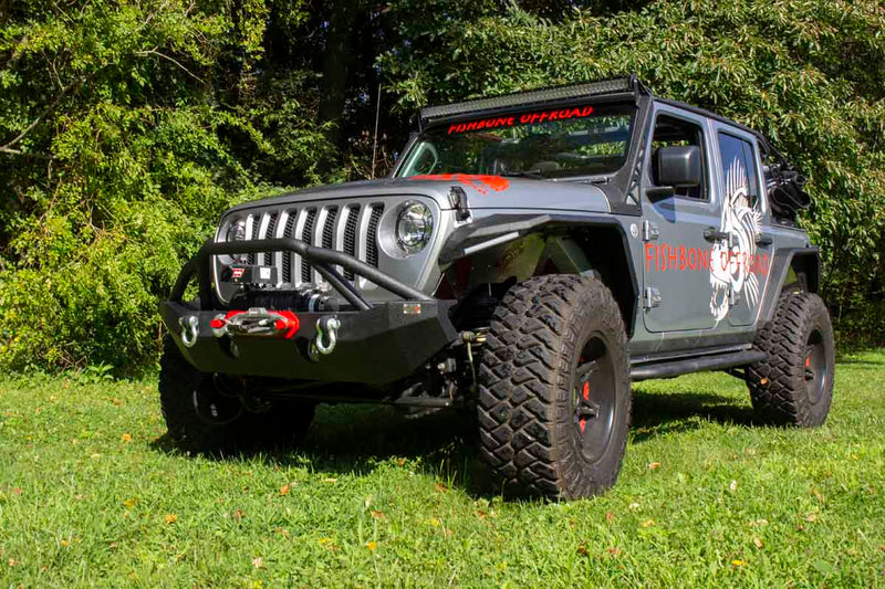 Load image into Gallery viewer, Fishbone Offroad Mid-Width Front Winch Bumper for 2018 &amp; Up Jeep Wrangler/Gladiator FB22088
