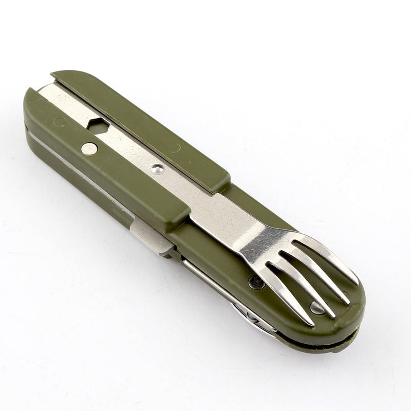Load image into Gallery viewer, Camping Folding Knife Fork And Spoon Combination Stainless Steel Tableware Knife And Fork Multi-Function Knife Disassembly And Assembly Tableware
