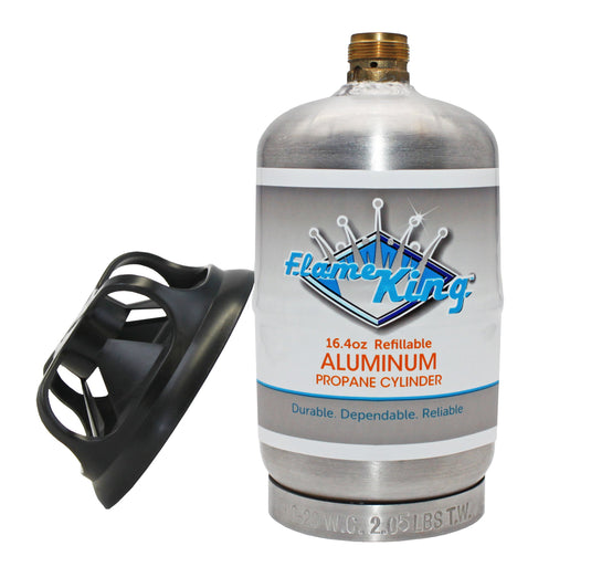 Flame King 2 pack Aluminum Eco Friendly Sustainable 1lb Empty Refillable Propane Tank LP Cylinder