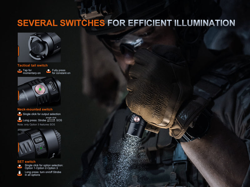 Load image into Gallery viewer, Fenix PD35R ACE Multi-mode Tactical Flashlight + FREE CL01 Mini Lantern
