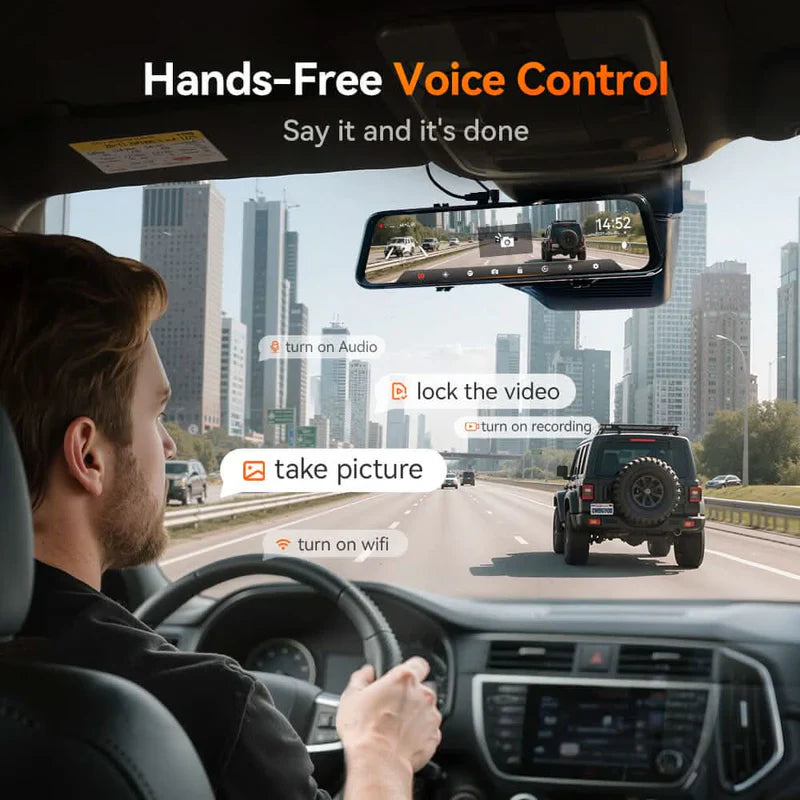 Load image into Gallery viewer, WOLFBOX G900Pro 12MP WiFi Touch Screen Rear View Mirror Dash Cam Smart Mirror
