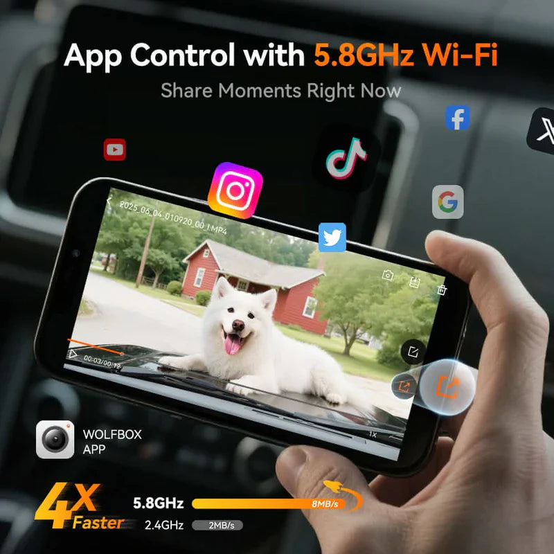 Load image into Gallery viewer, WOLFBOX G900Pro 12MP WiFi Touch Screen Rear View Mirror Dash Cam Smart Mirror
