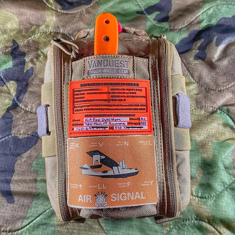 Load image into Gallery viewer, Storage Pocket Patch:  Emergency Comms with Radio Frequency/Channel and Telephone Contact Numbers, ICE Card
