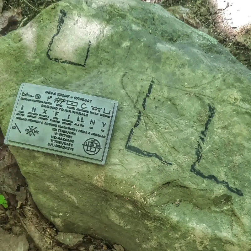 Load image into Gallery viewer, Storage Pocket Patch: Hobo Symbols, Ground to Air Signals, Search and Rescue Markings
