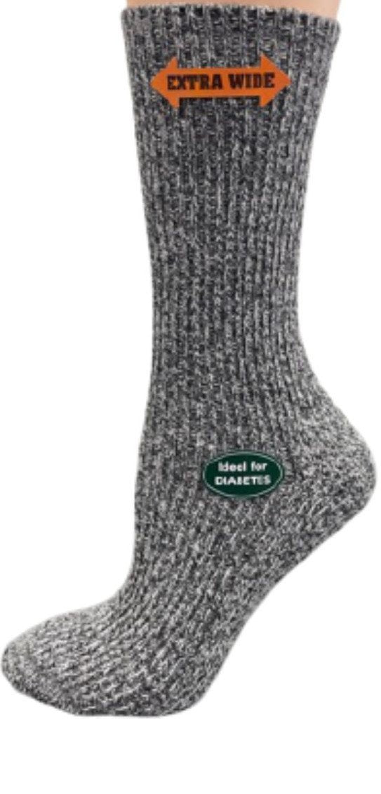 Load image into Gallery viewer, Regenerated Wool Diabetic Outdoor Hiking Extra Wide Calf Women Socks
