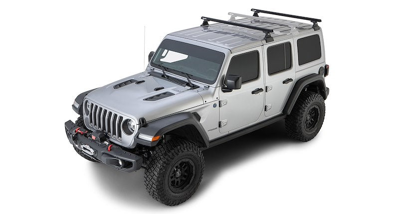 Load image into Gallery viewer, Rhino Rack Heavy Duty RLT600 Black 2 Bar Roof Rack Kit Jeep Wrangler
