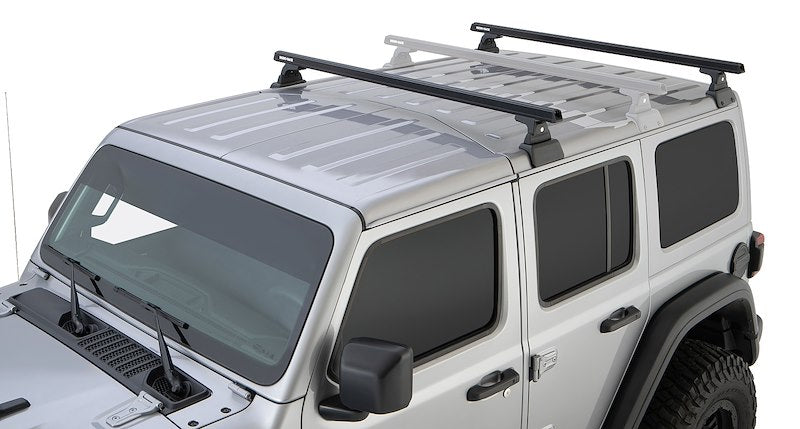 Load image into Gallery viewer, Rhino Rack Heavy Duty RLT600 Black 2 Bar Roof Rack Kit Jeep Wrangler
