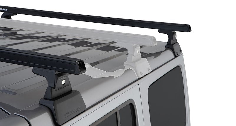 Load image into Gallery viewer, Rhino Rack Heavy Duty RLT600 Black 2 Bar Roof Rack Kit Jeep Wrangler
