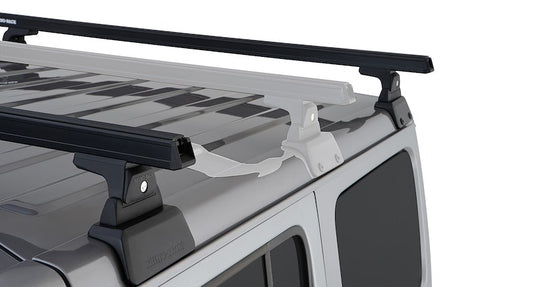 Rhino Rack Heavy Duty RLT600 Black 2 Bar Roof Rack Kit Jeep Wrangler