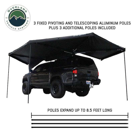 Overland Vehicle Systems XD Nomadic 270 - Awning  with Lights, Black