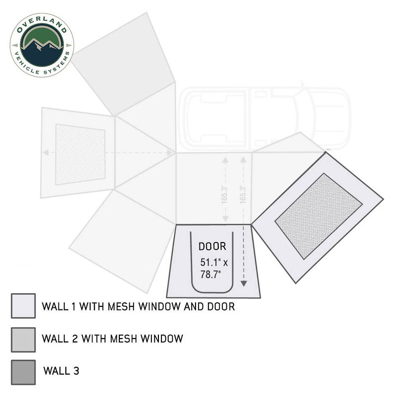 Load image into Gallery viewer, Overland Vehicle Systems HD NOMADIC AWNING 270 - Passenger Side Wall #1
