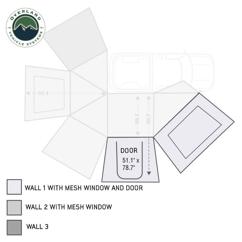 Load image into Gallery viewer, Overland Vehicle Systems HD NOMADIC AWNING 270 - Passenger Side Wall #1
