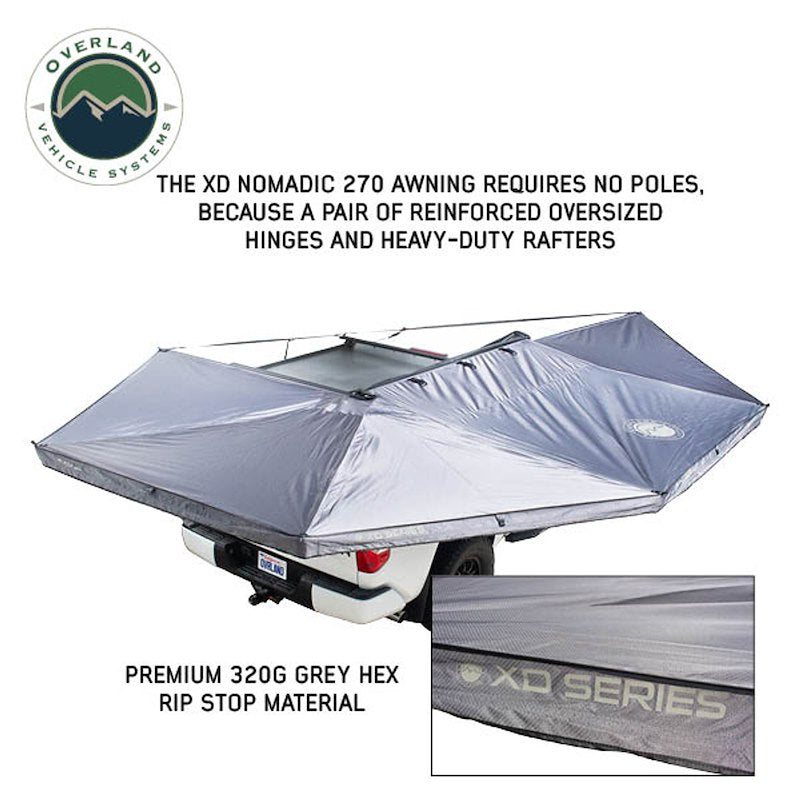 Load image into Gallery viewer, Overland Vehicle Systems XD Nomadic 270 Degree Awning w/Lights Gray Hex w/ Black Trim
