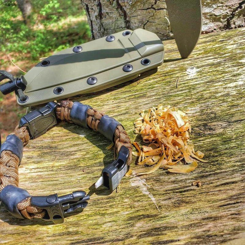 Load image into Gallery viewer, EDC Prepper - Paracord Bracelet Urban Tool Kit Equipped w/ LED Light, fire starter, blade, compass.
