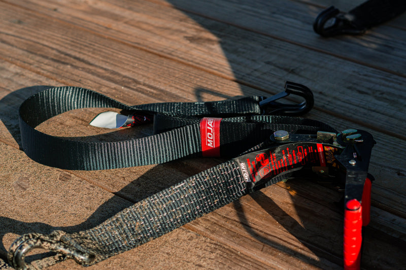 Load image into Gallery viewer, 2&quot; x 10&#39; Ratchet Tie-Down (Closed hook) and 2&#39;&#39; x 39&#39;&#39; Axle Tie-Down Set (Pack of 4) (Lifetime Warranty)
