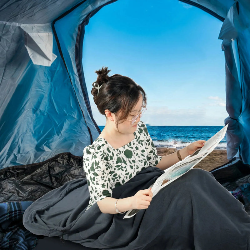 Load image into Gallery viewer, Mummy Fleece Sleeping Bag Liner with Hood
