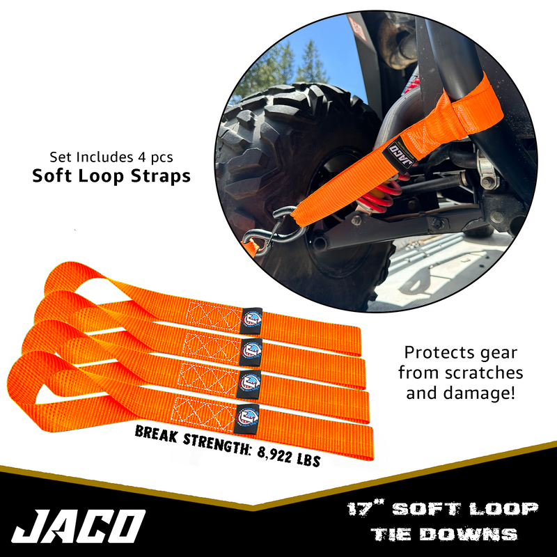 Load image into Gallery viewer, Heavy Duty Ratchet Tie Down Straps with Soft Loops (1.6&quot; x 8 ft) | AAR Certified Break Strength (5,208 lbs)

