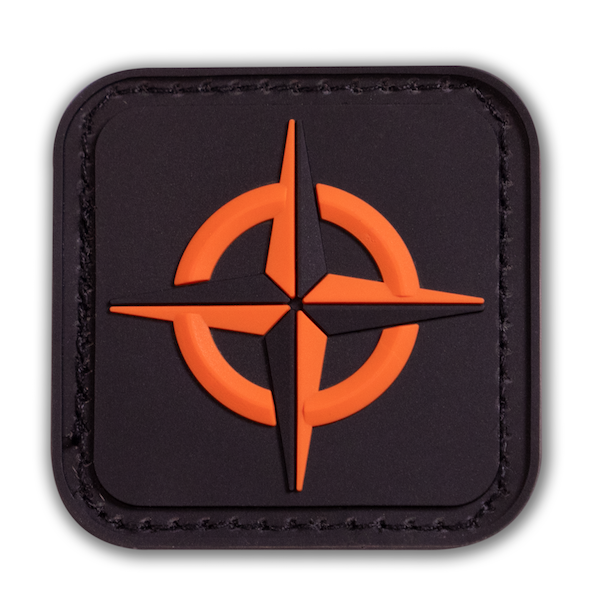 Survival Compass Morale Patch (Orange on Black)