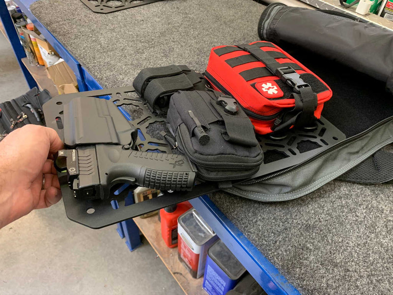 Load image into Gallery viewer, Backpack Insert Panel kit - with pistol holder, first aid kit, dual mag holder, Molle pouch
