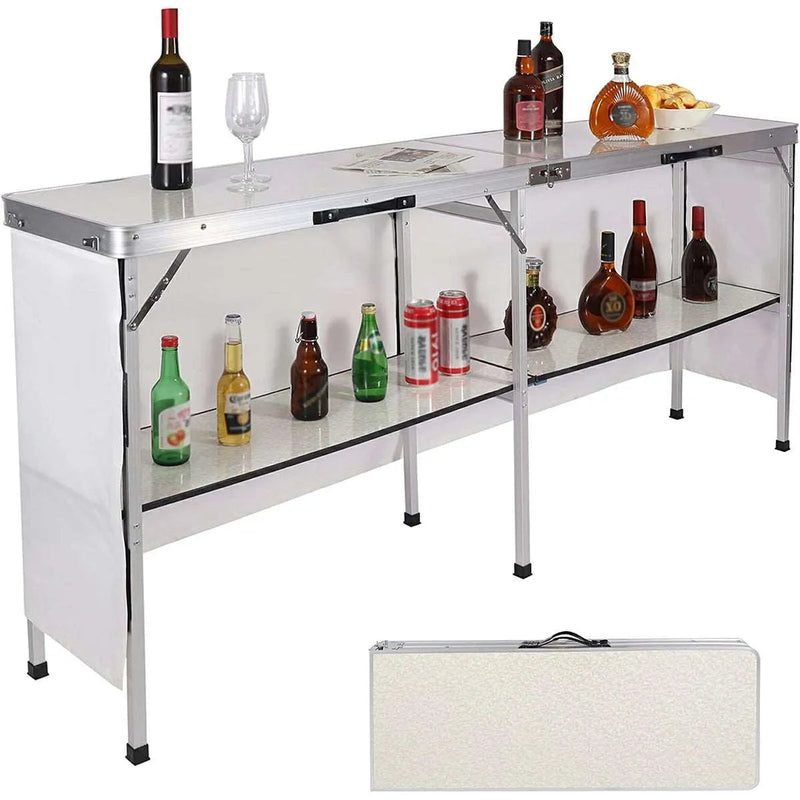 Load image into Gallery viewer, Portable Bar Table for Events  with Double Layer
