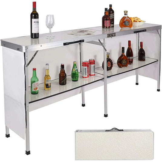 Portable Bar Table for Events  with Double Layer