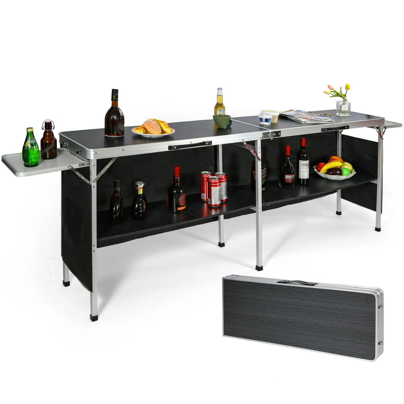 Load image into Gallery viewer, Portable Bar Table for Events  with Double Layer
