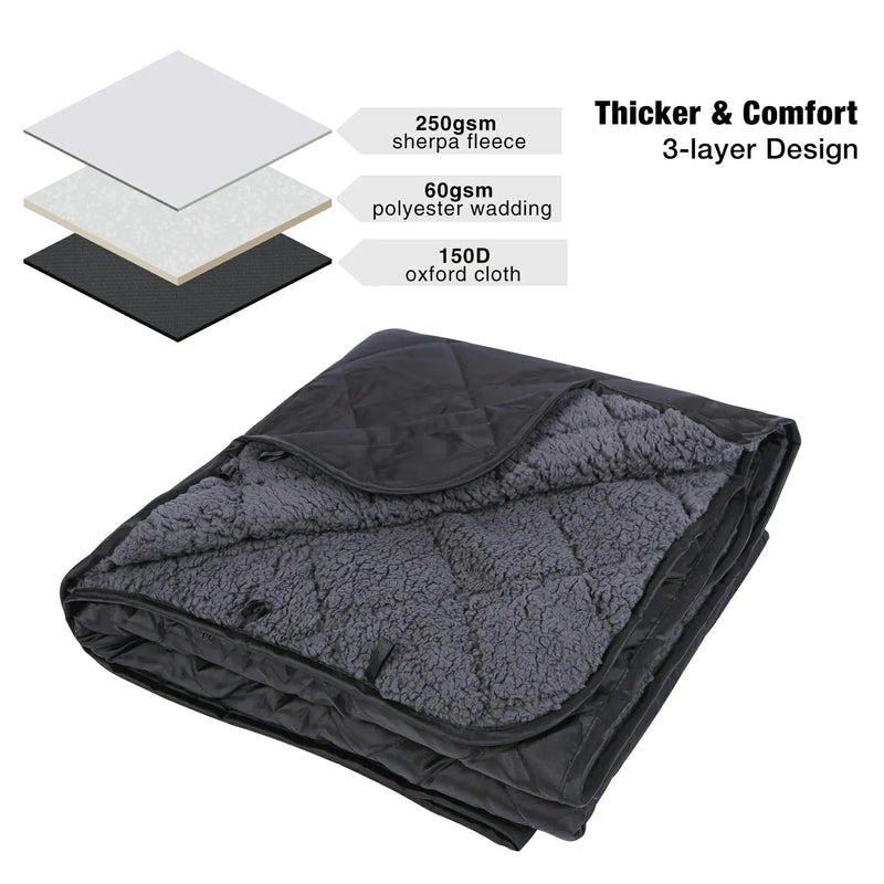 Load image into Gallery viewer, Waterproof Stadium Blanket with Sherpa Lining
