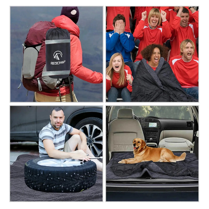 Load image into Gallery viewer, Waterproof Stadium Blanket with Sherpa Lining
