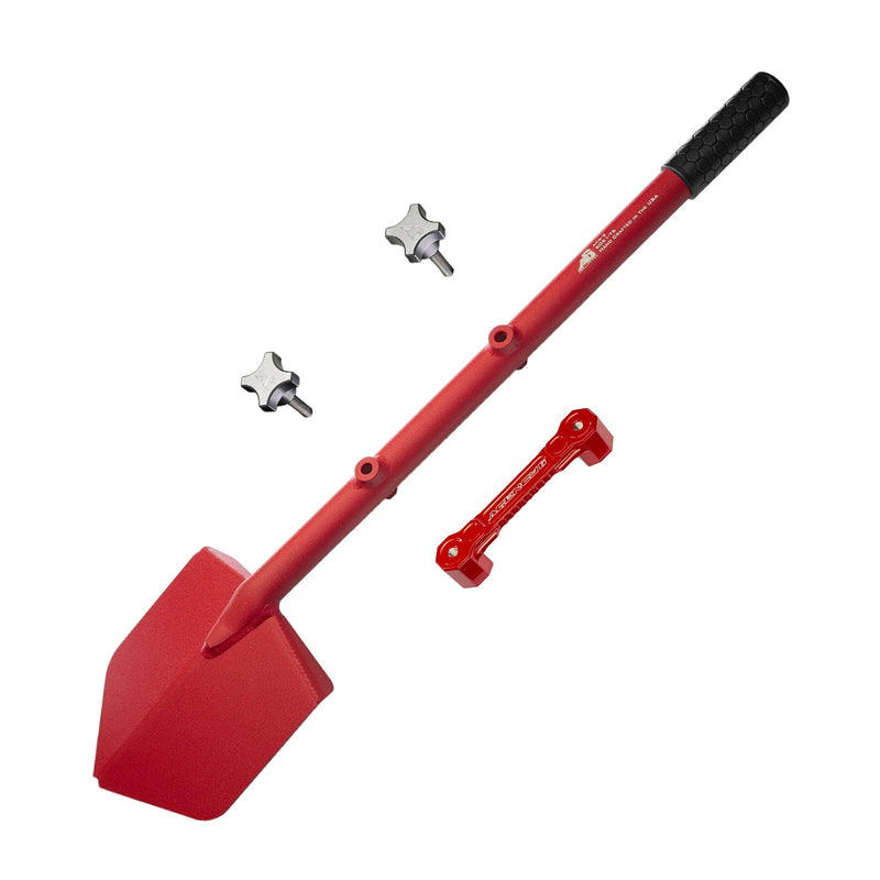 Load image into Gallery viewer, Shovel / Mount Combo - Red LONG Shovel / Red SSM with Knobs
