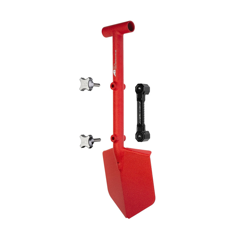Load image into Gallery viewer, Shovel / Mount Combo - Red Mini Shovel / Black SSM with Knobs

