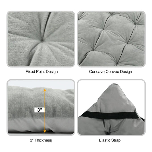 Portable Folding Sleeping Cot Mattress Pads for Camping,Gray Blue Black Brown