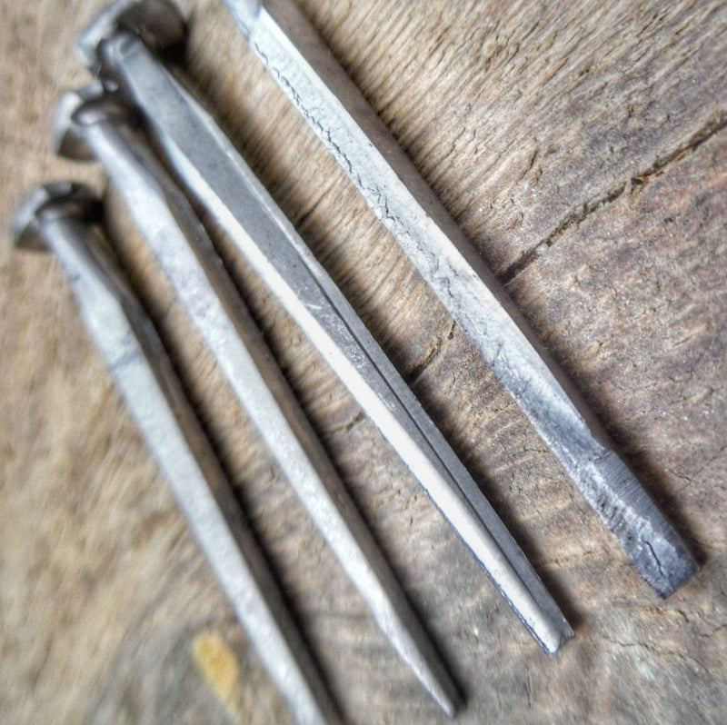 Load image into Gallery viewer, Shelter Nail - Titanium &amp; Steel Wrought Hammering Spike for Trail and Utility Tasks
